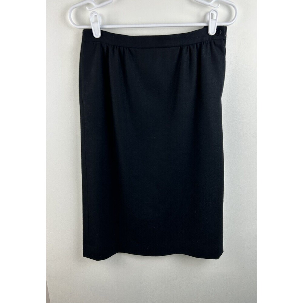 Pendleton Women’s Black 100% Wool Pencil Skirt With Pockets 8 Petite Vintage USA